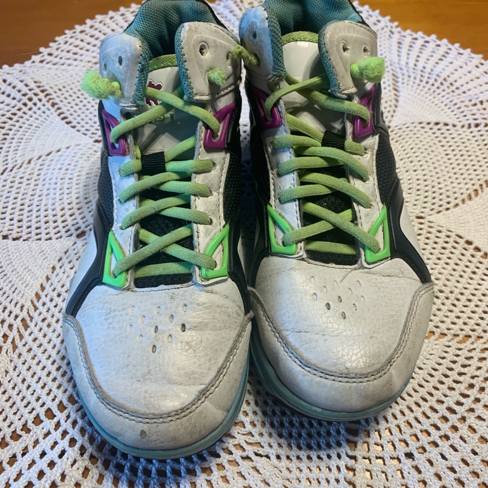 AND1 Kids' White and Green High-Top Sneakers